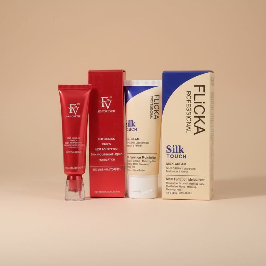 Flicka 2-in-1 Makeup Deal | Primer 60g + Ivory Foundation 30g | Smooth & Long-Lasting Makeup Combo