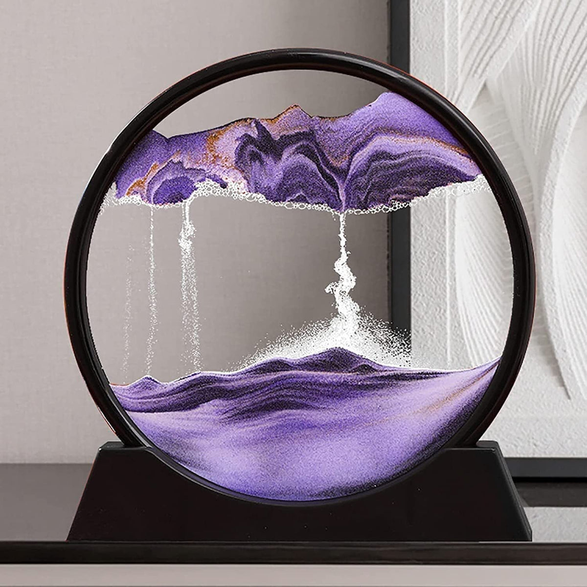3D Moving Sand Art Lamp β Flowing Sand Painting Desk Decor with Glass Frame, Ambient Home & Office Ornament