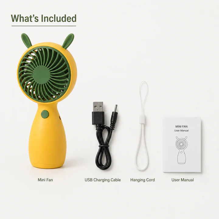 Portable Mini Handheld Fan β USB Rechargeable Personal Cooling Fan with Strong Airflow