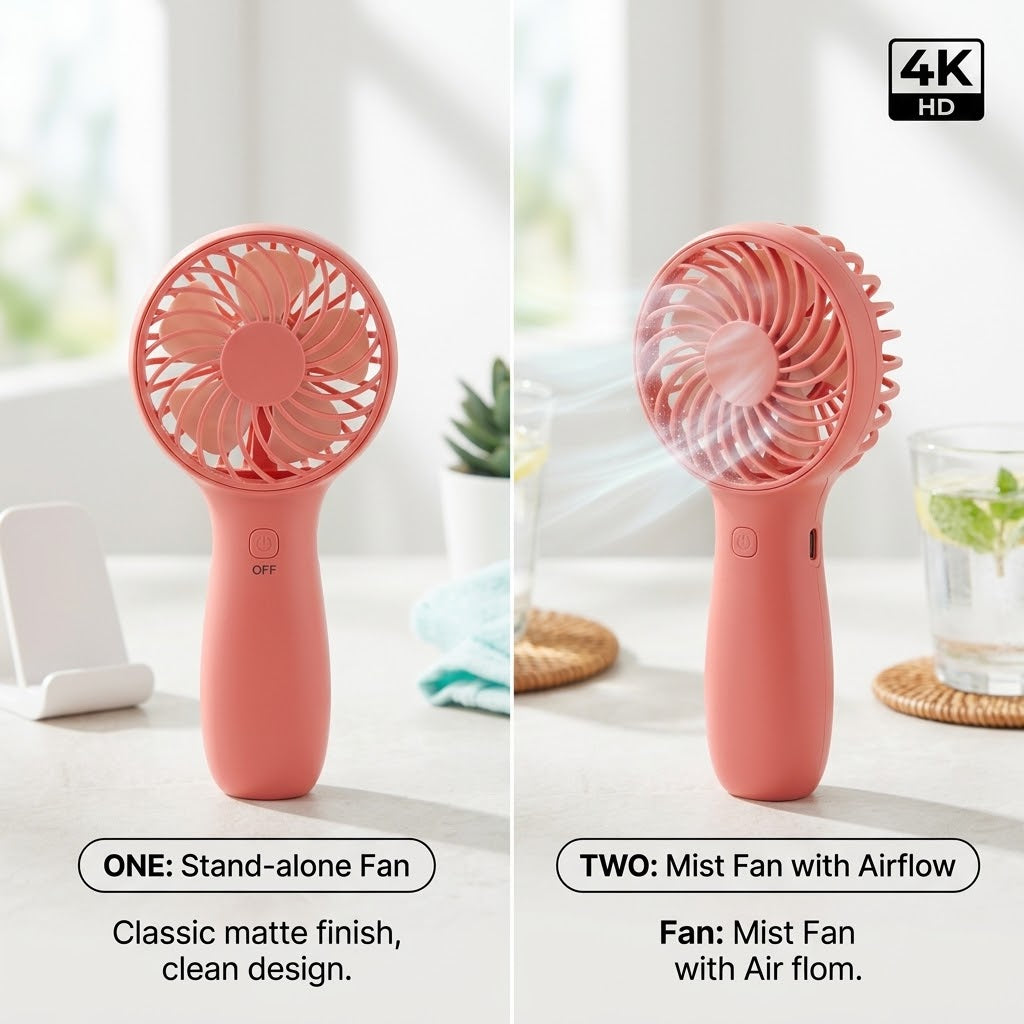 Portable Mini Handheld Fan – USB Rechargeable Personal Cooling Fan with Strong Airflow