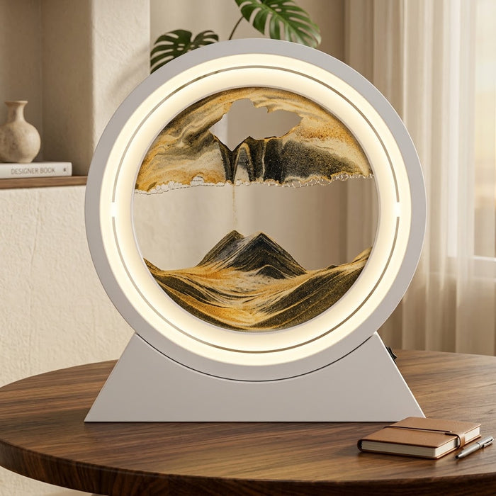 3D Moving Sand Art Lamp β Flowing Sand Painting Desk Decor with Glass Frame, Ambient Home & Office Ornament