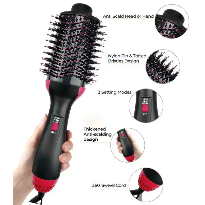 One Step Hot Air Brush 4-in-1 – Hair Dryer, Straightener, Curler & Volumizer