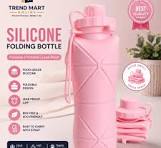 Silicone Folding Water Bottle 600ML – Foldable, Collapsible & Leak-Proof Travel Bottle