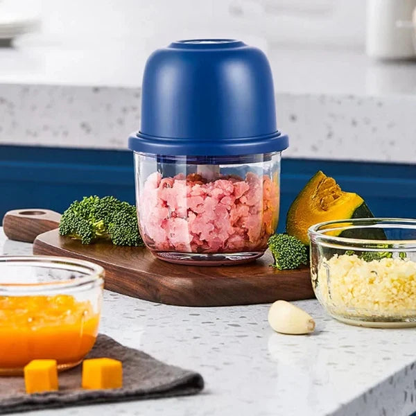 Mini Food Chopper 250ml – USB Rechargeable Vegetable, Garlic & Meat Grinder