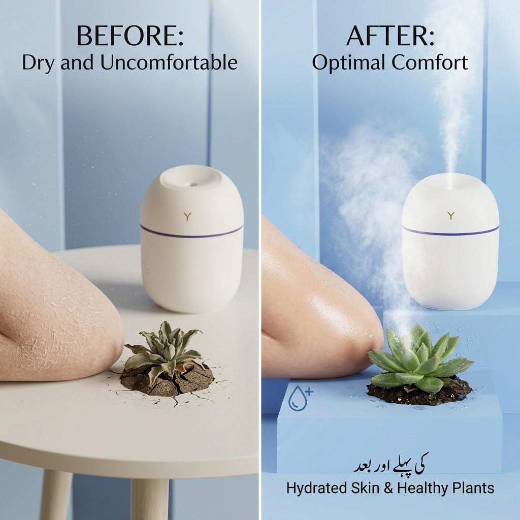 Mini USB Air Humidifier – Portable Cool Mist Diffuser with Quiet Operation & Night Light
