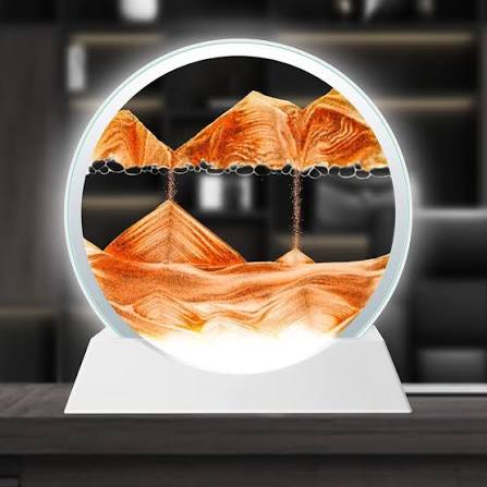 3D Moving Sand Art Lamp – Flowing Sand Painting Desk Decor with Glass Frame, Ambient Home & Office Ornament