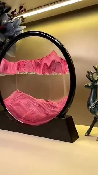 3D Moving Sand Art Lamp – Flowing Sand Painting Desk Decor with Glass Frame, Ambient Home & Office Ornament