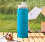 Silicone Folding Water Bottle 600ML – Foldable, Collapsible & Leak-Proof Travel Bottle