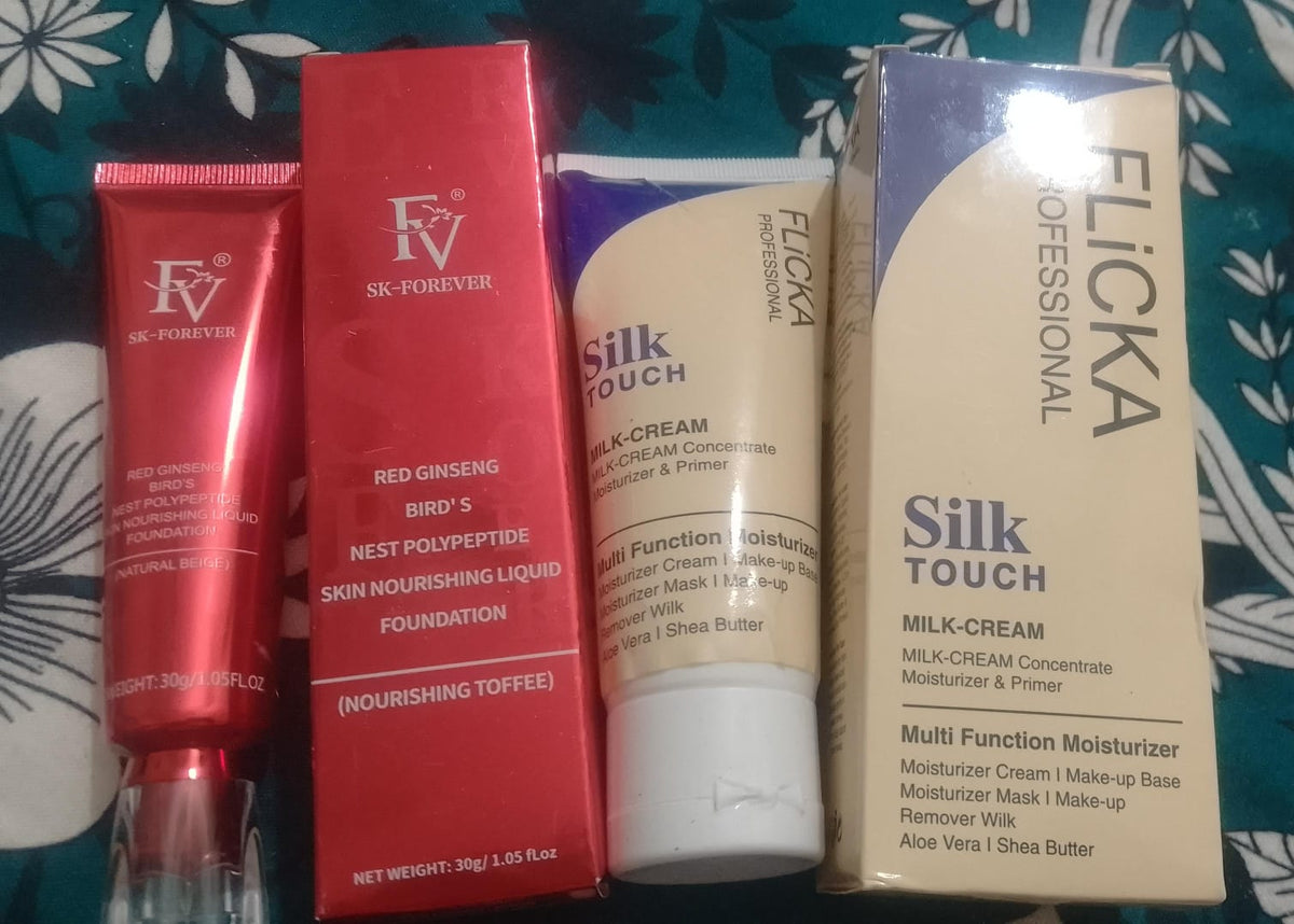 Flicka 2-in-1 Makeup Deal | Primer 60g + Ivory Foundation 30g | Smooth & Long-Lasting Makeup Combo