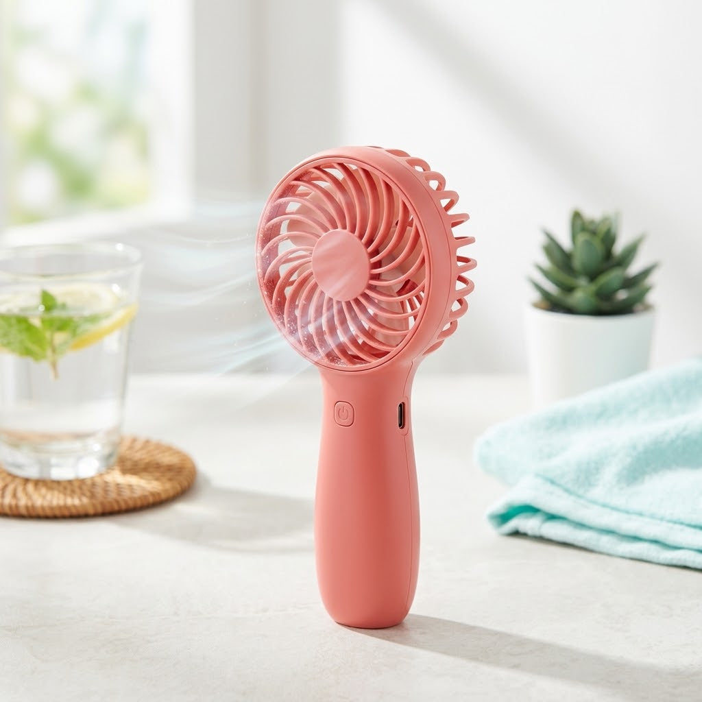 Portable Mini Handheld Fan – USB Rechargeable Personal Cooling Fan with Strong Airflow