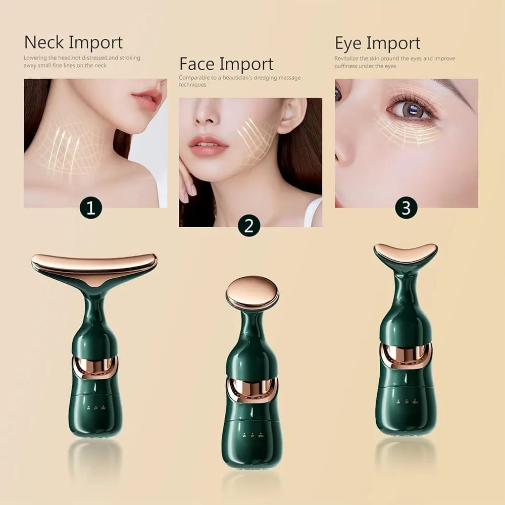 3-in-1 Face Slimming & Uplift Wand – Thermal Vibration Facial Massager for Face & Neck
