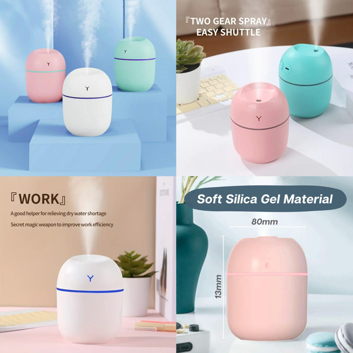 Mini USB Air Humidifier – Portable Cool Mist Diffuser with Quiet Operation & Night Light