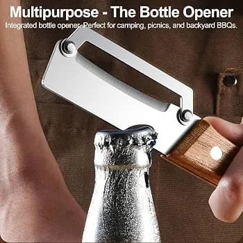 3-in-1 Multi-Functional Kitchen Peeler | Stainless Steel Vegetable Peeler with Wooden Handle | Bottle Opener