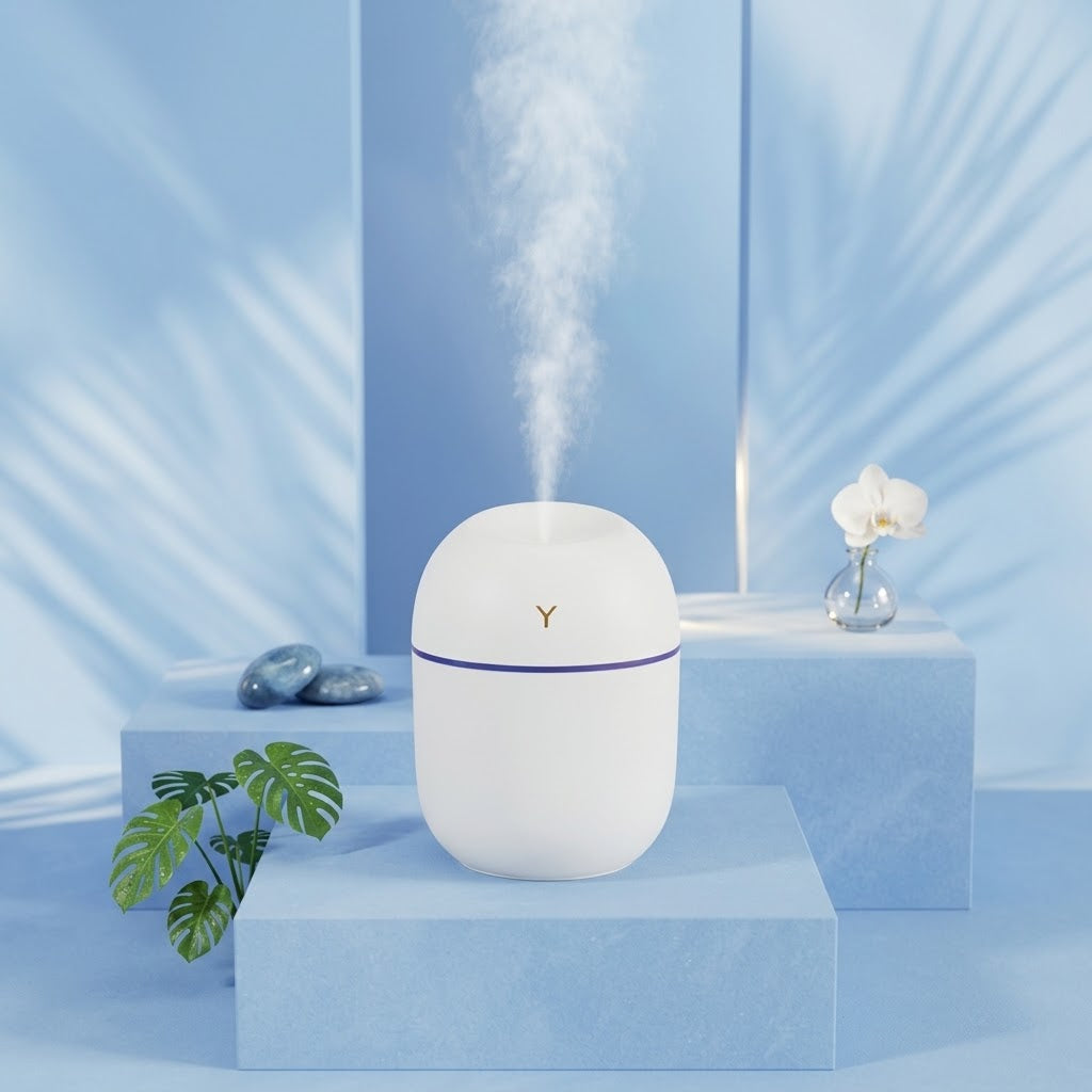 Mini USB Air Humidifier – Portable Cool Mist Diffuser with Quiet Operation & Night Light