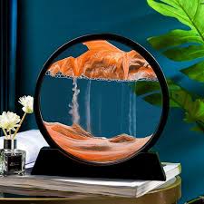 3D Moving Sand Art Lamp – Flowing Sand Painting Desk Decor with Glass Frame, Ambient Home & Office Ornament