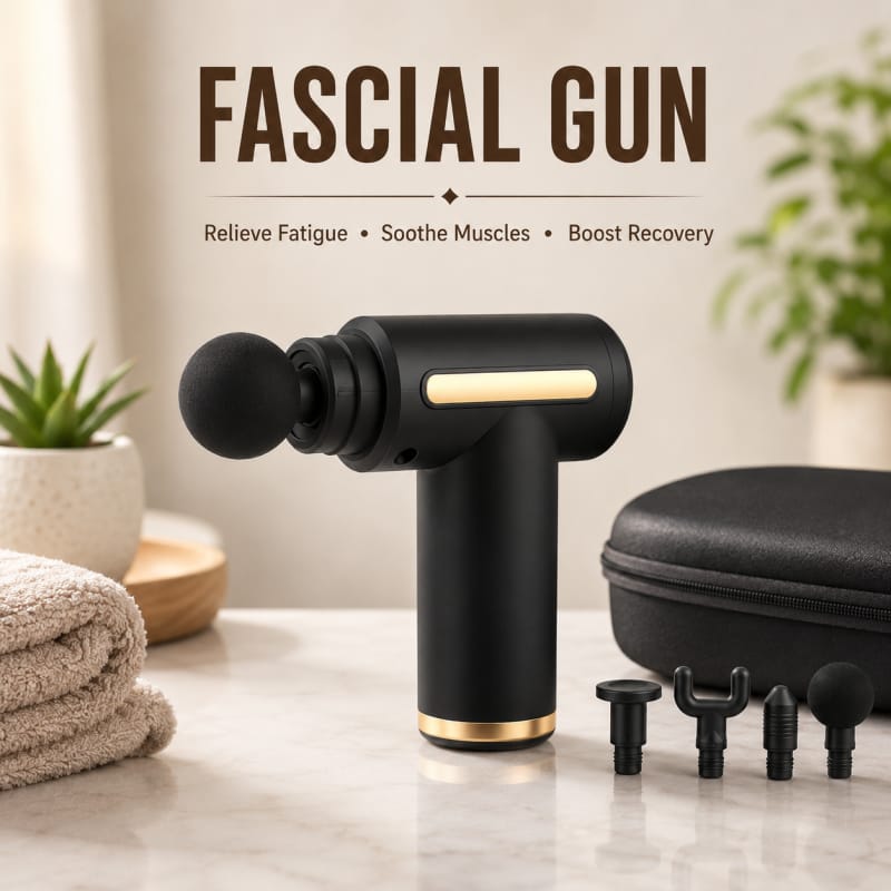 4-in-1 Massage Gun – Electric Deep Tissue Muscle Massager with 6 Speeds & 4 Massage Heads