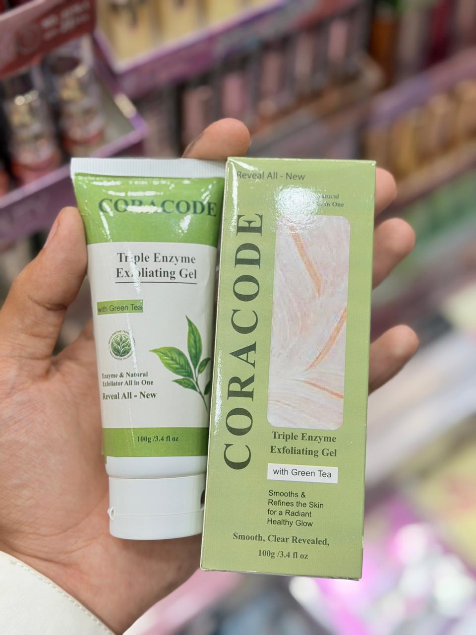 Coracode Triple Enzyme Exfoliating Gel with Green Tea – Skin Smoothing & Brightening Gel 100g