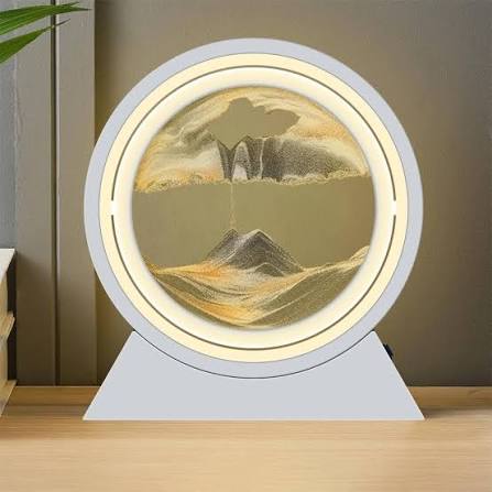 3D Moving Sand Art Lamp – Flowing Sand Painting Desk Decor with Glass Frame, Ambient Home & Office Ornament