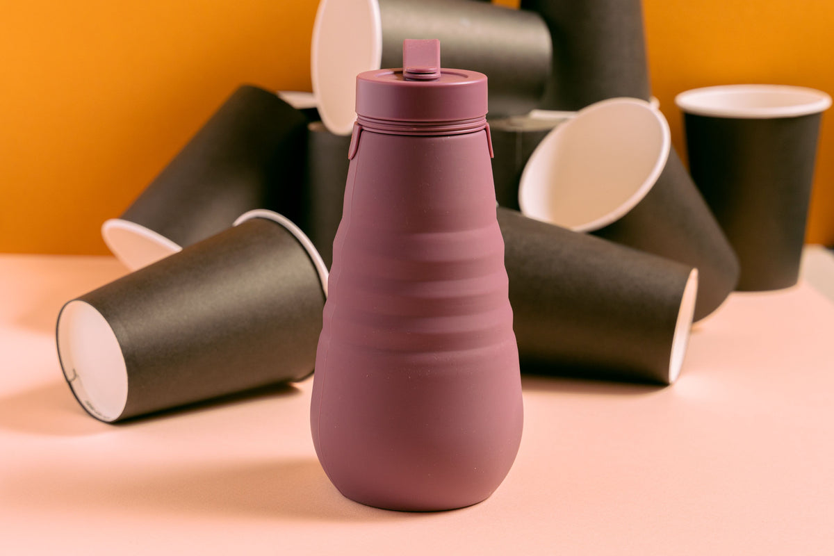 Silicone Folding Water Bottle 600ML – Foldable, Collapsible & Leak-Proof Travel Bottle
